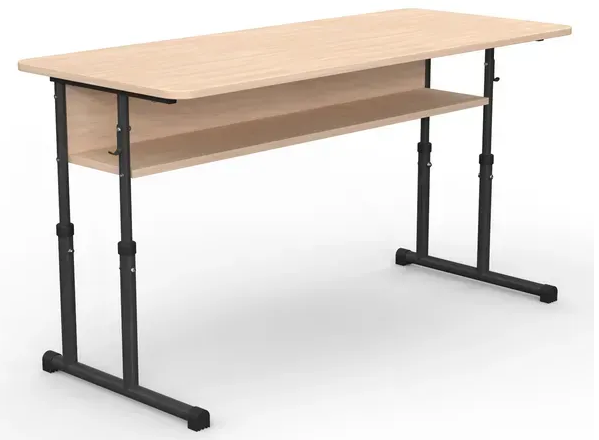 Стіл учнівський двомісний закр. кути кругла труба без полиці №4-6/1200х500 МФ Вересень